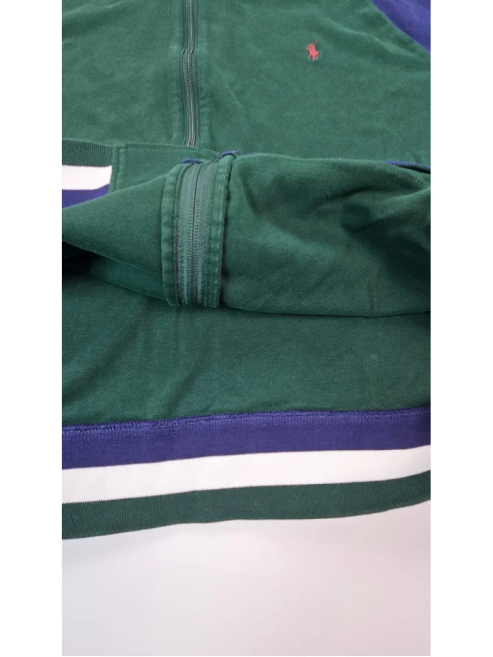 Polo Ralph Lauren Full Zip Varsity Jacket Men's 2XB Green Purple Cotton Pony